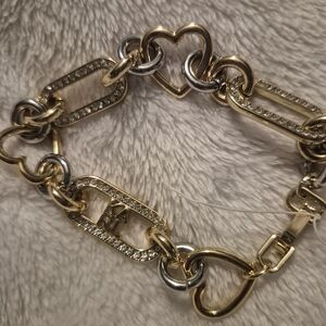 Karl Lagerfeld Gold and Silver Heart Bracelet